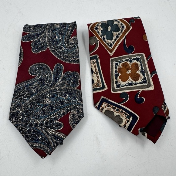 Givenchy Other - Vintage Givenchy‎ Monsieur Mens 100% Silk Tie Designer AOP Italy Tag Lot Of 2